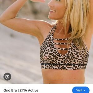 Zyia Leopard Print Grid Bra